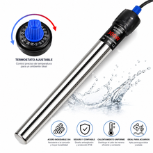 Cargar imagen en el visor de la galería, alentador de Acuario Acero Inoxidable 304 con Termostato Ajustable | 50W a 500W