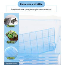 Cargar imagen en el visor de la galería, Tortuguera para Tortugas Acuáticas con Zona Seca – Hábitat Completo, Ventilado y Fácil de Limpiar